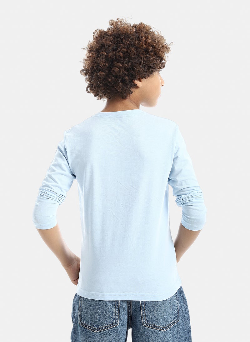 Andora Boys Printed Long-Sleeve Shirt_Sky Blue - Image 3